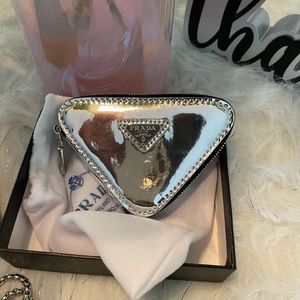 Brushed leather mini pouch